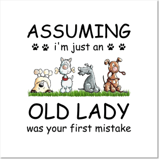 Cute Dogs I'm Just An Old Lady Was Your First Mistake Posters and Art